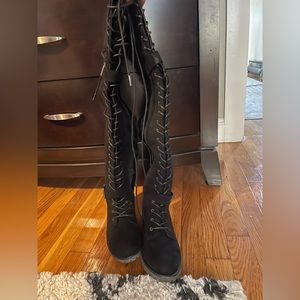 Over the knee lace up boots size 7.5